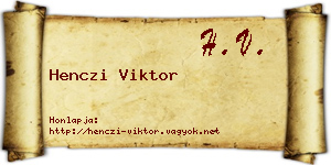 Henczi Viktor névjegykártya